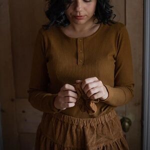 The Simple Folk The Ribbed Top Women’s Bronze 10